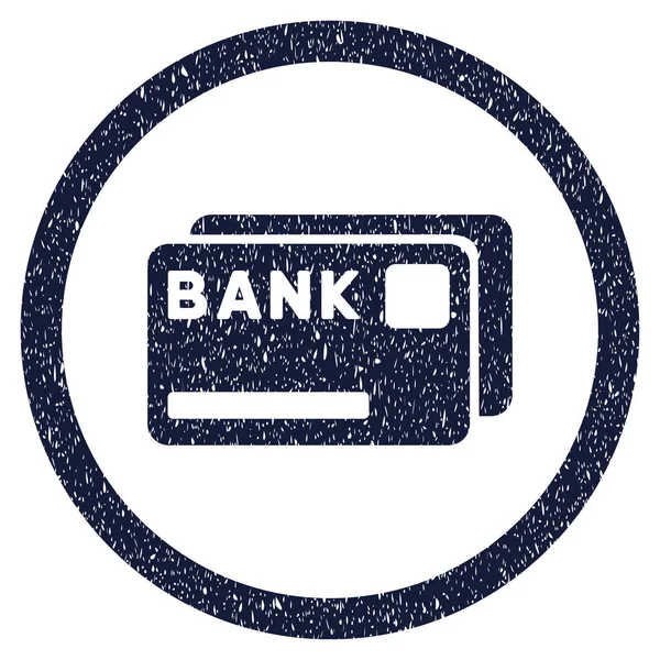 Bankkort rundade kornig ikonen — Stock vektor
