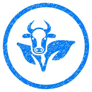 Boğa ve bitki grenli simgesi yuvarlak