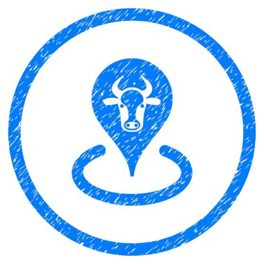 Sığır konum grenli simgesi yuvarlak