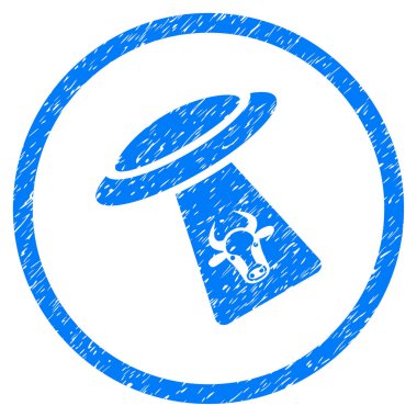 Sığır Ufo kaçırma grenli simgesi yuvarlak