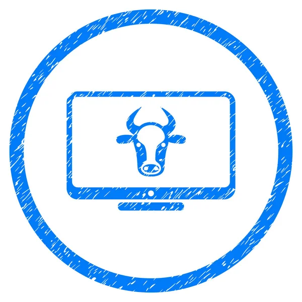 Monitor de gado Rounded Grainy Icon — Vetor de Stock
