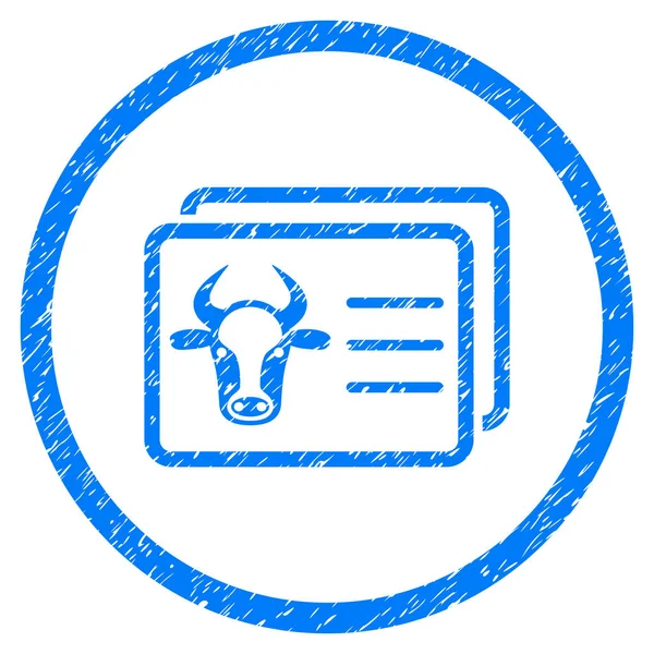 Cow Account Cards Rounded Grainy Icon — Stock Vector