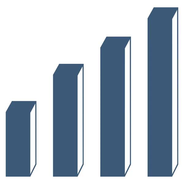 Gráfico de barras 3D Icono de vector plano — Vector de stock