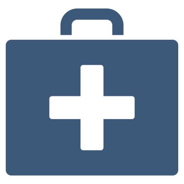 İlk yardım çantası düz vektör simgesi