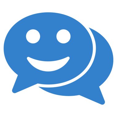 Mutlu sohbet düz vektör simgesi