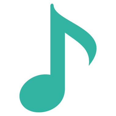 Müzik notu düz vektör simgesi