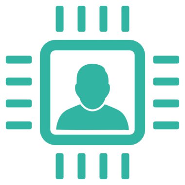 Nöro işlemci düz vektör simgesi