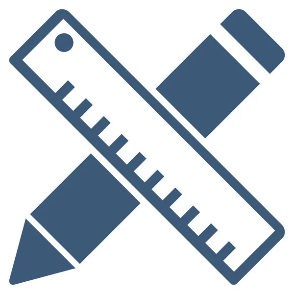 ペンと定規設計ツールのフラット ベクトル アイコン — ストックベクタ