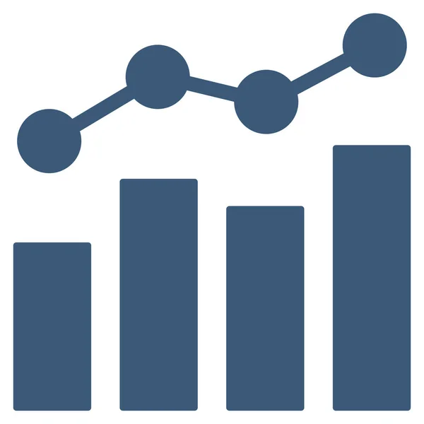 Graphiques de statistiques Icône vectorielle plate — Image vectorielle