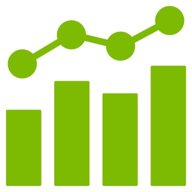 İstatistik grafikleri düz vektör simgesi