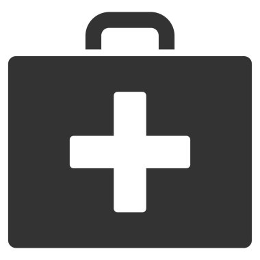 İlk yardım çantası düz vektör simgesi