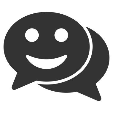 Mutlu sohbet düz vektör simgesi