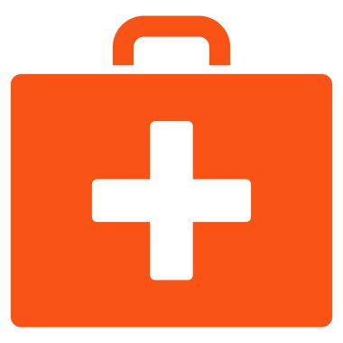 İlk yardım çantası düz vektör simgesi