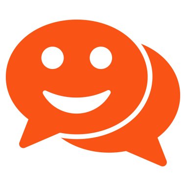 Mutlu sohbet düz vektör simgesi