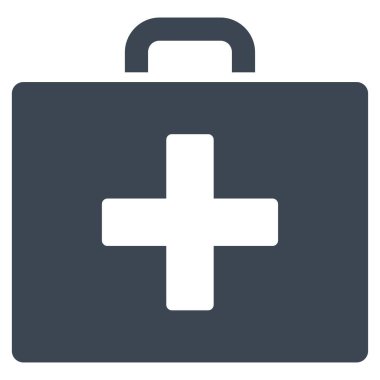 İlk yardım çantası düz vektör simgesi