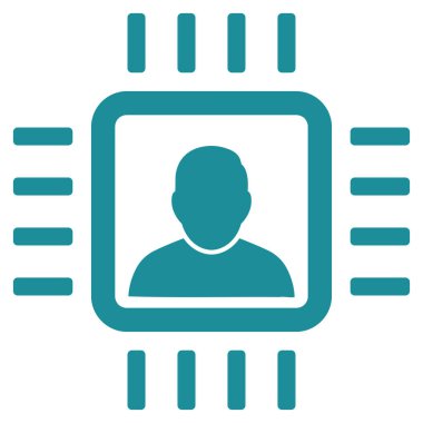 Nöro işlemci düz vektör simgesi