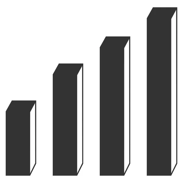 Gráfico de barras 3D Icono de vector plano — Archivo Imágenes Vectoriales