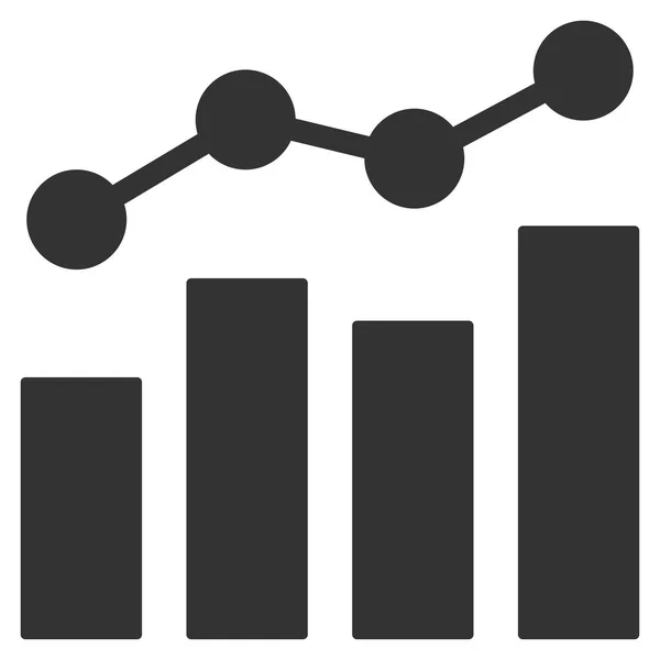 Graphiques de statistiques Icône vectorielle plate — Image vectorielle