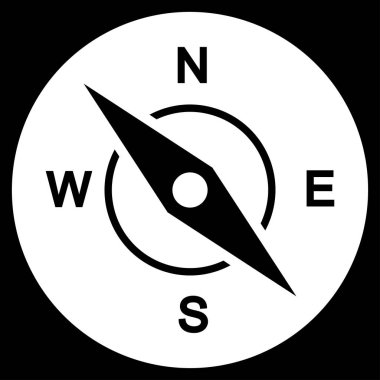 pusula düz vektör simgesi