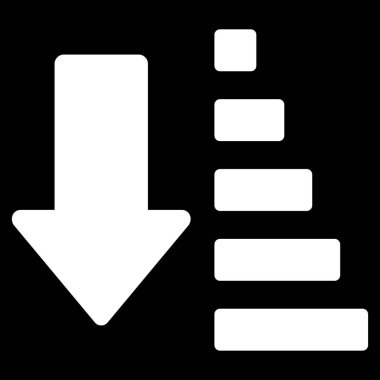 Aşağı ok düz vektör simge sıralama