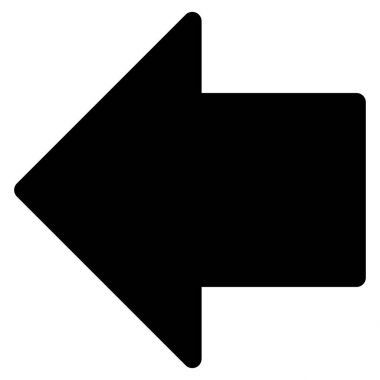 Ok sol düz vektör simgesi