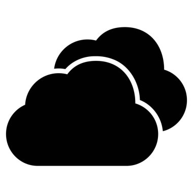 bulutlar düz vektör simgesi