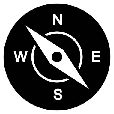 pusula düz vektör simgesi