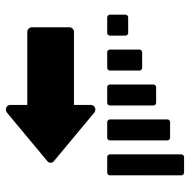 Aşağı ok düz vektör simge sıralama