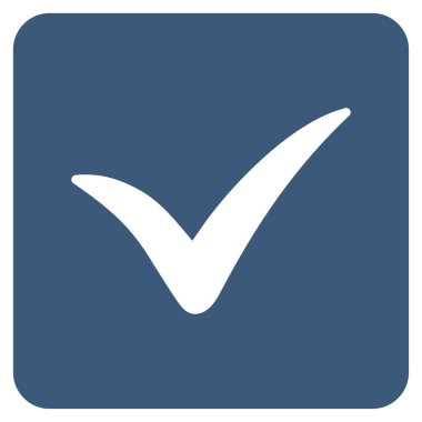 Kutu düz vektör simge onaylama