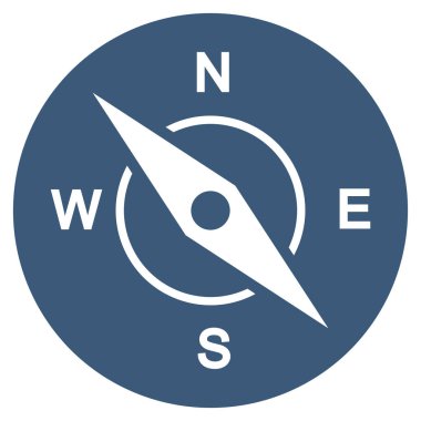 pusula düz vektör simgesi