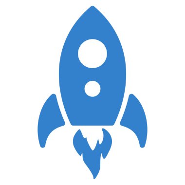 Başlangıç roket düz vektör simgesi