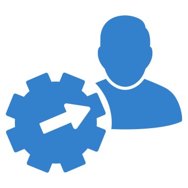 Kullanıcı entegrasyon API vites düz vektör simgesi