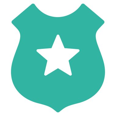 Polis kalkan düz vektör simgesi