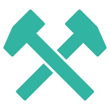 Çalışma çekiç düz vektör simgesi