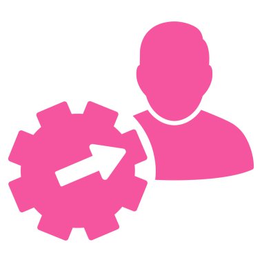 Kullanıcı entegrasyon API vites düz vektör simgesi