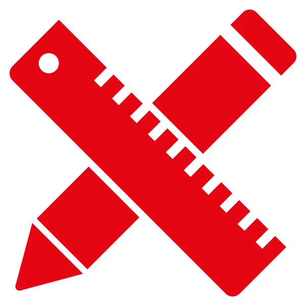 Outils de conception de stylo et de règle Icône vectorielle plate — Image vectorielle