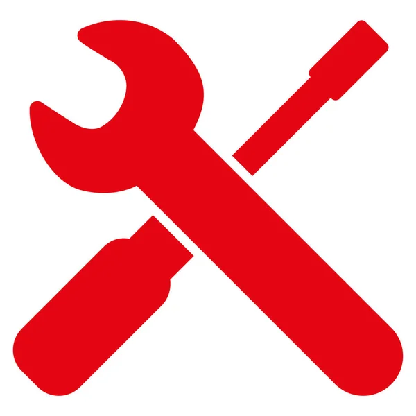 Wrench And Screwdriver Tools Flat Vector Icon - Stok Vektor