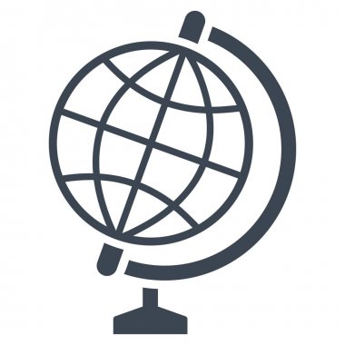 Küresel düz vektör simgesi