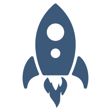 Başlangıç roket düz vektör simgesi