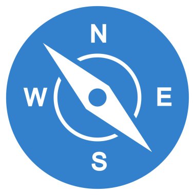 pusula düz vektör simgesi