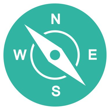 pusula düz vektör simgesi