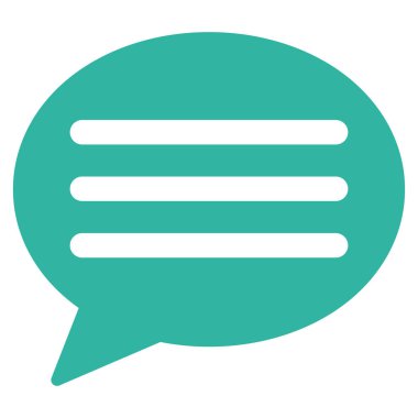 İleti bulut düz vektör simgesi