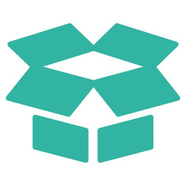 Aç kutusunda düz vektör simgesi