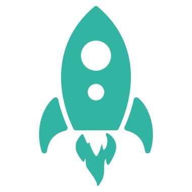 Başlangıç roket düz vektör simgesi