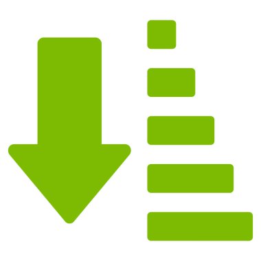 Aşağı ok düz vektör simge sıralama