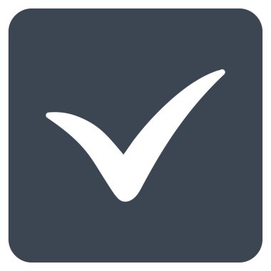 Kutu düz vektör simge onaylama