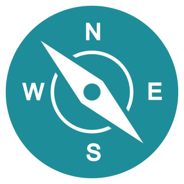 pusula düz vektör simgesi