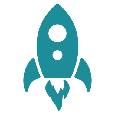 Başlangıç roket düz vektör simgesi