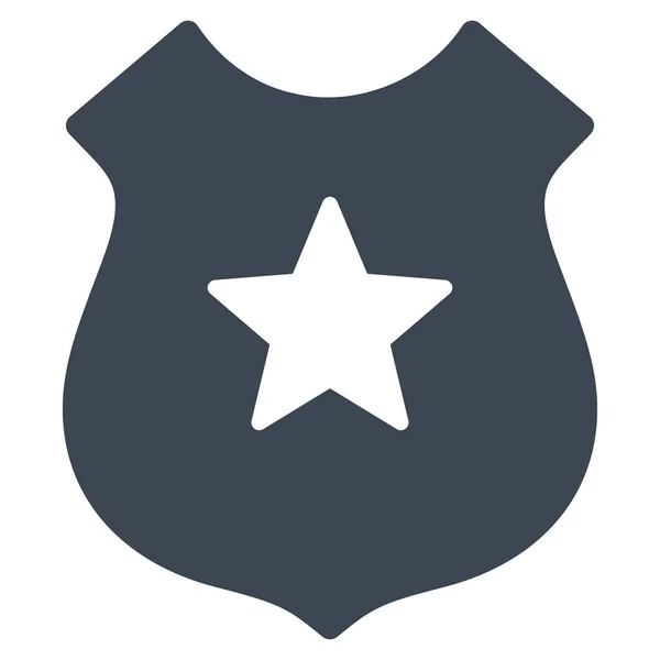 Escudo de Polícia Flat Vector Icon — Vetor de Stock