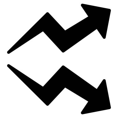 Eğilimleri düz vektör simgesi